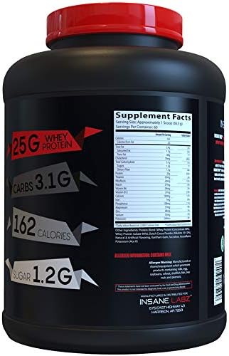 Insane Labz Insane Whey (Chocolate flavour, Net Wt 4.8 lb 2.2 kg, 60 Servings)