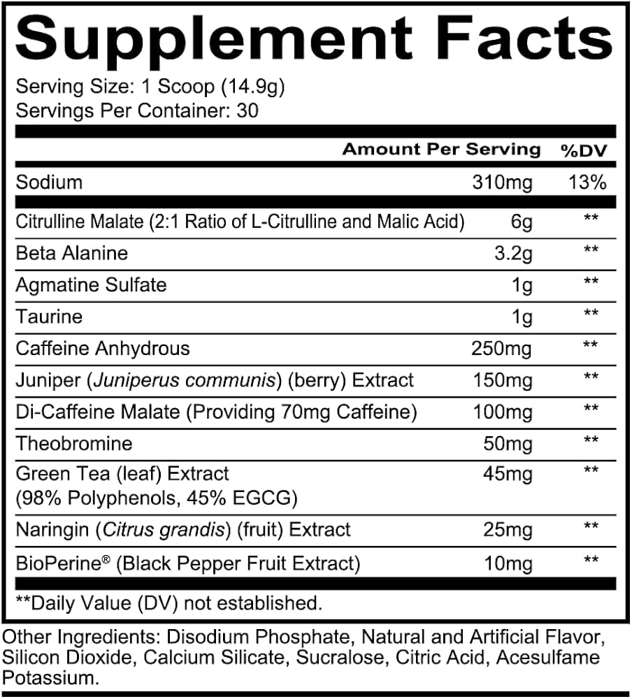 Redcon1 Total War Pre-Workout (Watermelon flavour, Net Wt 441 g, 30 Servings)