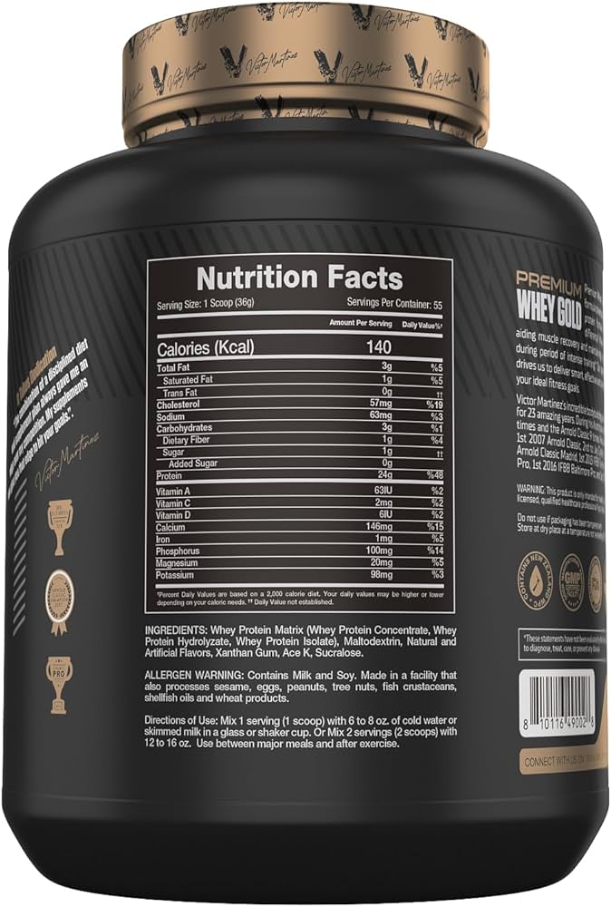 Premium Whey Gold Protein (vanilla flavour, Net Wt 4.4 lb, 55 Servings)
