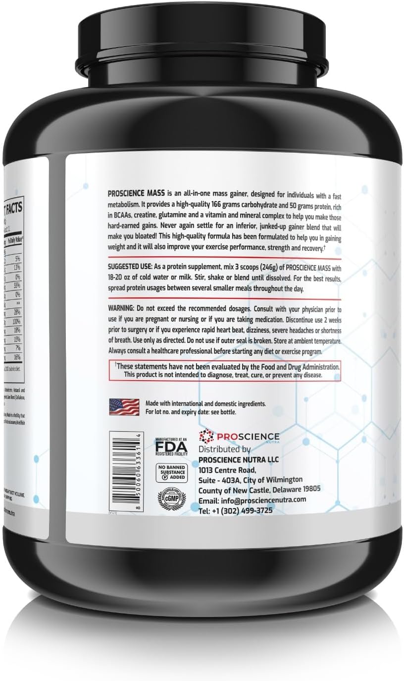 ProScience MASS Revolutionary Weight Gainer (Chocolate Peanut Butter flavour, Net Wt 6LBS )