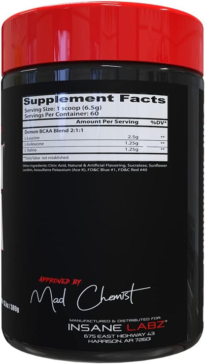 Insane Labz Demon BCAA (Grape Flavour, 60 Servings, Net Wt 13.7oz 390g)