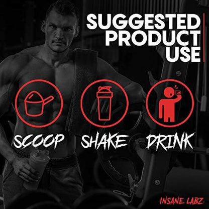 Insane Labz Creatine Monohydrate (Unflavored, Net Wt 10.6oz 300g, 60 Servings)