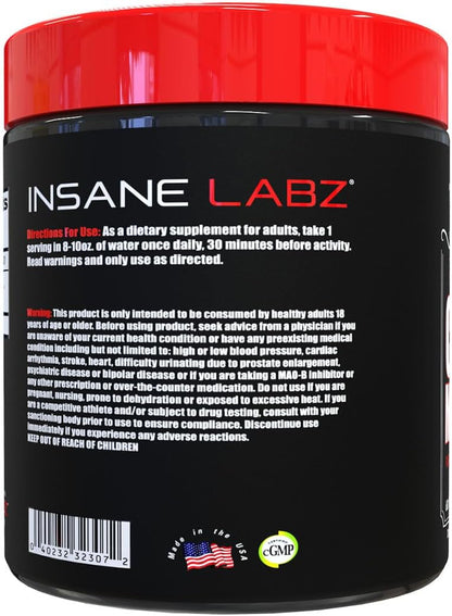Insane Labz Creatine Monohydrate (Unflavored, Net Wt 10.6oz 300g, 60 Servings)