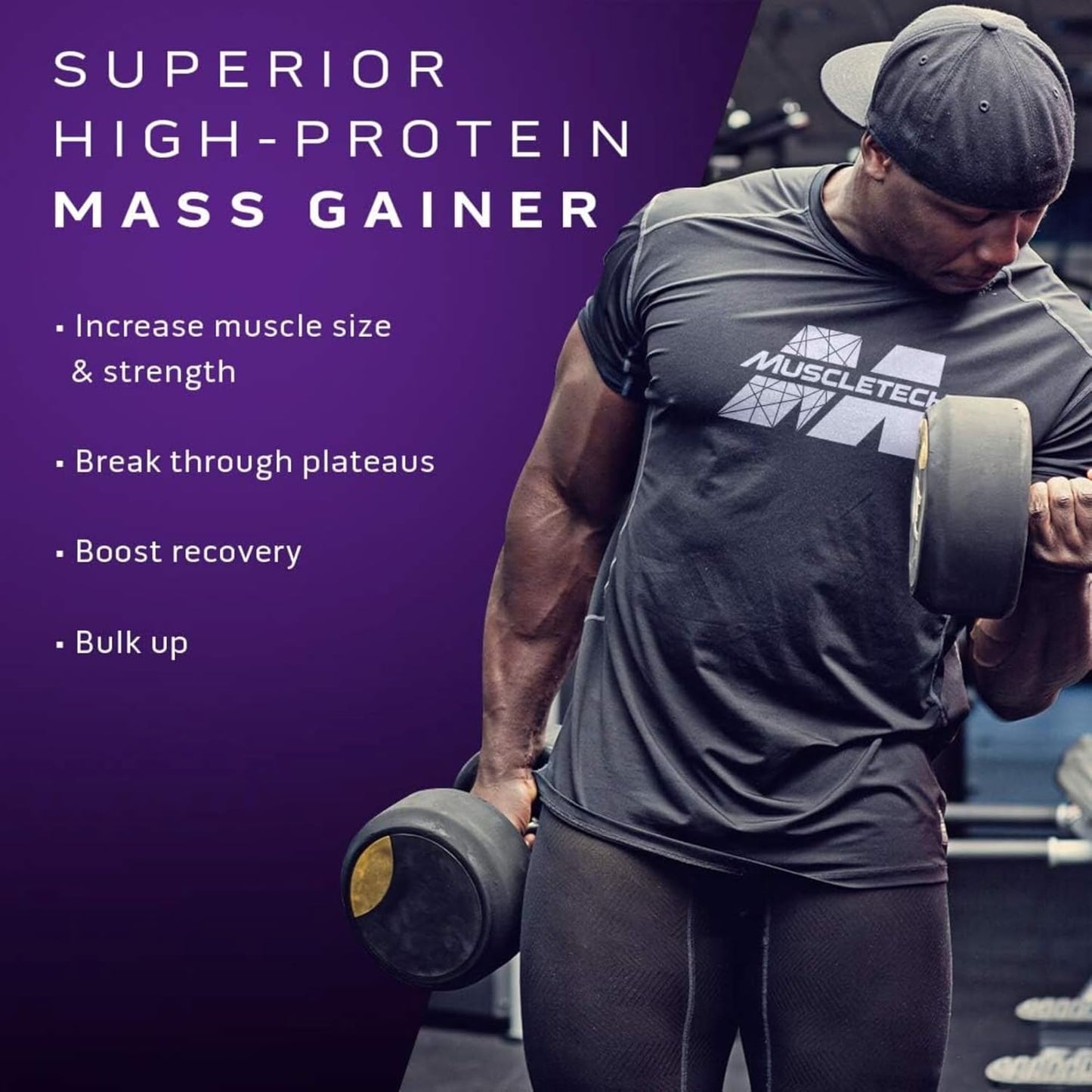 MuscleTech Mass Tech Extreme 2000 (Triple Chocolate Brownie flavour, Net Wt 22.04 LB, Bonus Size)