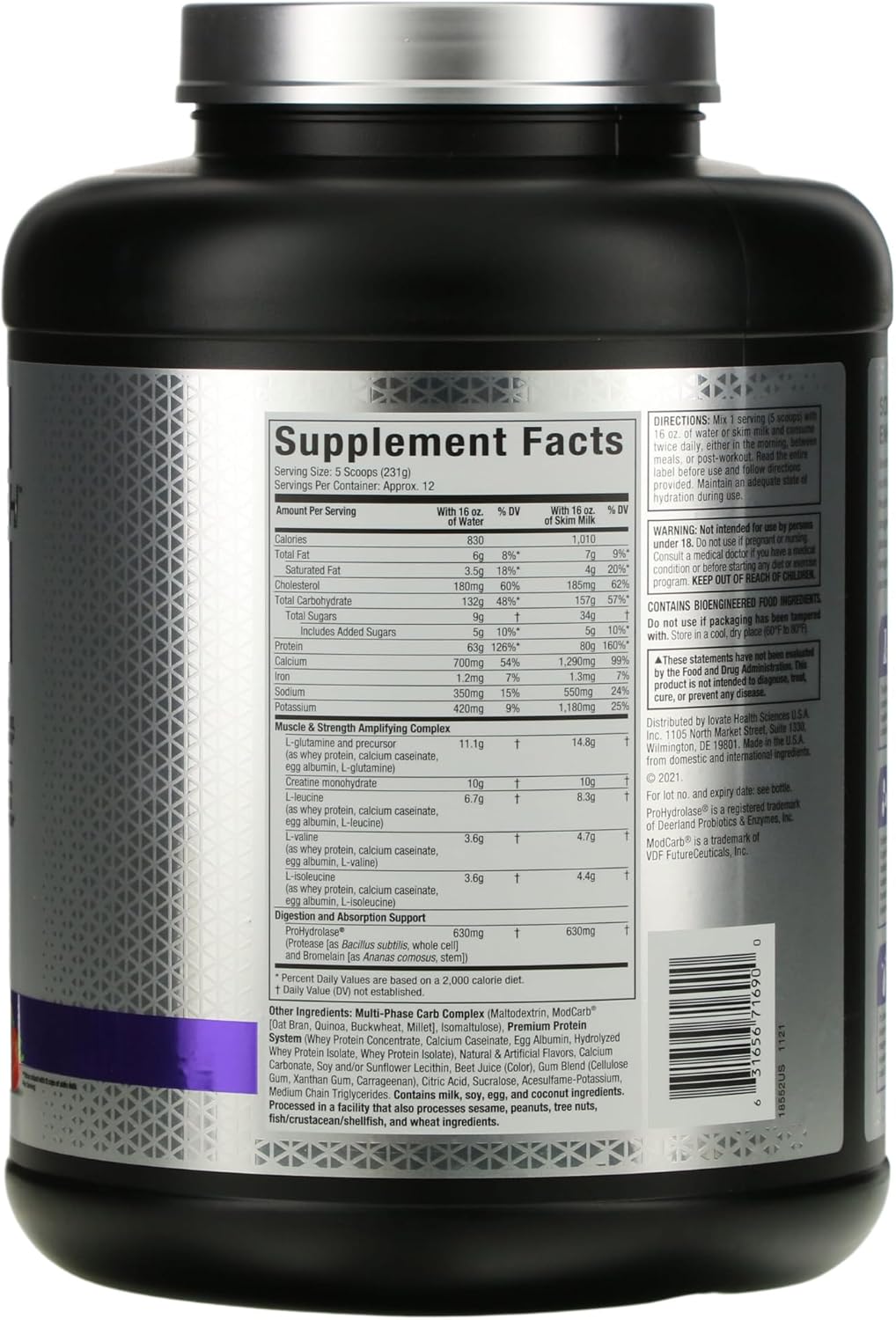 MuscleTech Mass Tech Elite (Strawberry flavour, Net Wt 6.00 LBS 2.72 KG)