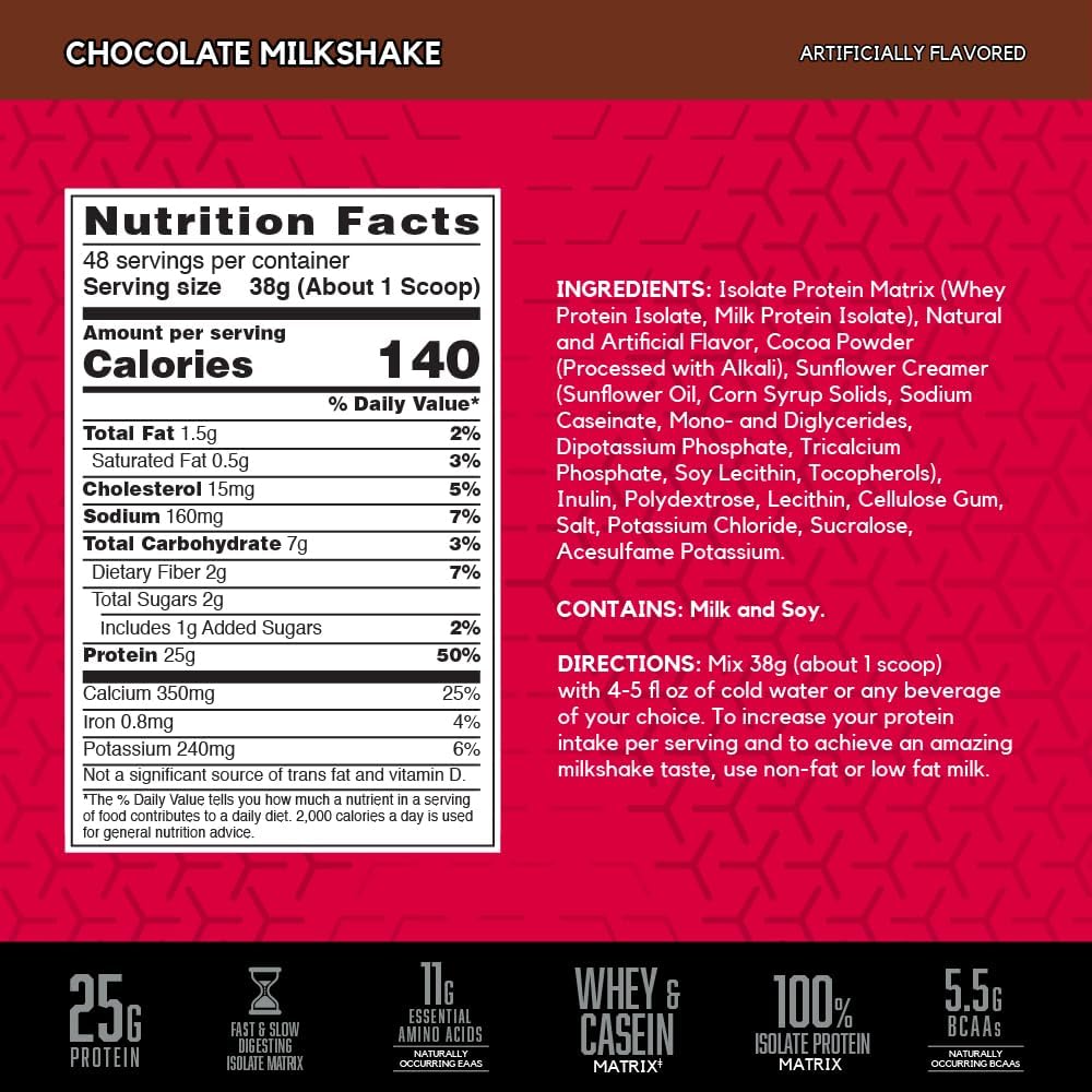 BSN Syntha-6 Isolate (Chocolate Milkshake flavour, Net Wt 4.02 LB 1.82 KG, 48 Servings)