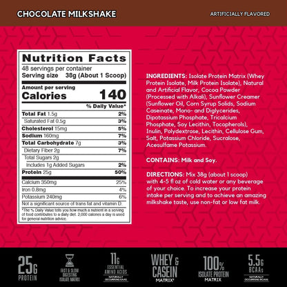 BSN Syntha-6 Isolate (Chocolate Milkshake flavour, Net Wt 4.02 LB 1.82 KG, 48 Servings)