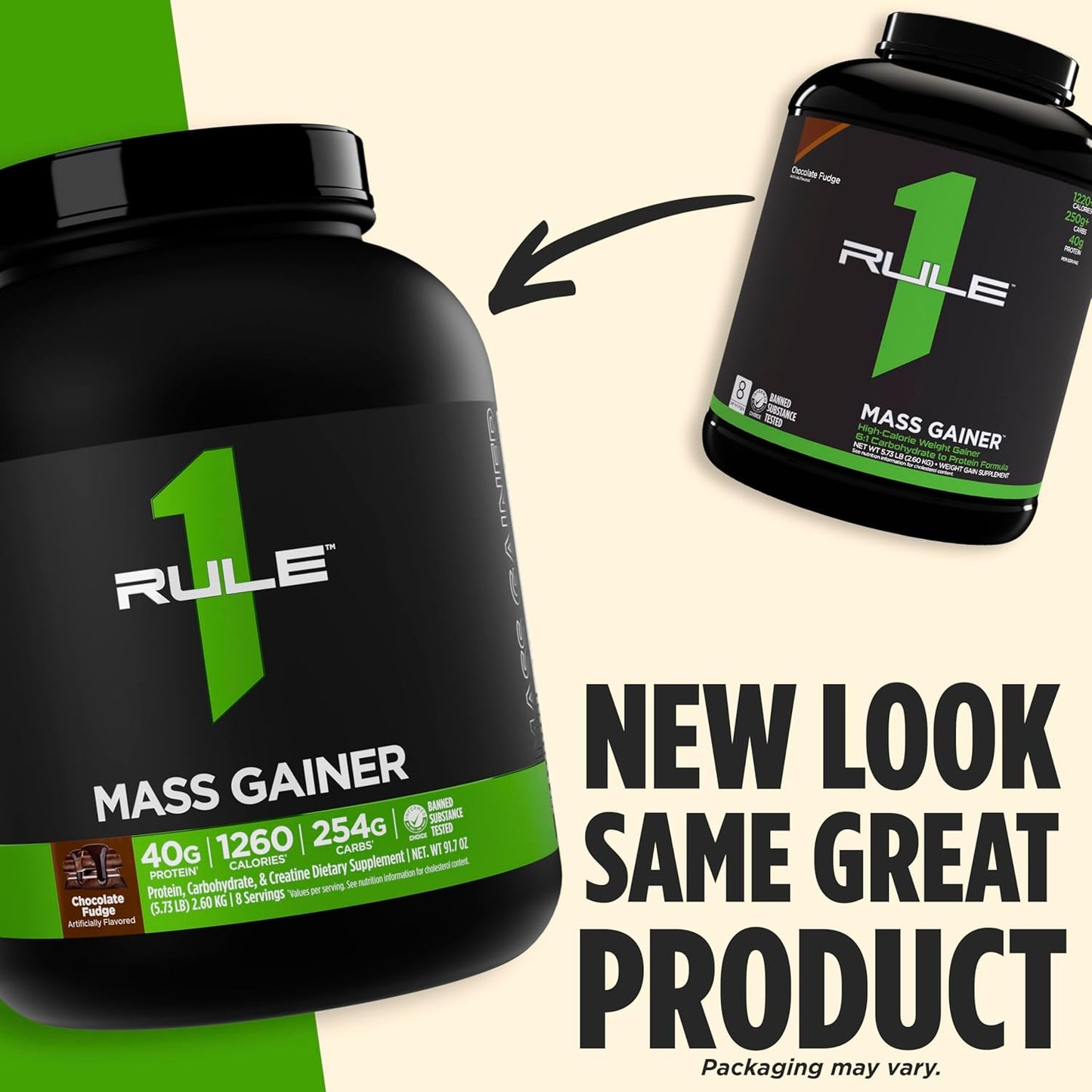 Rule 1 Mass Gainer (Chocolate Fudge Flavour, Net Wt 5.73 LBS 2.60 KG)