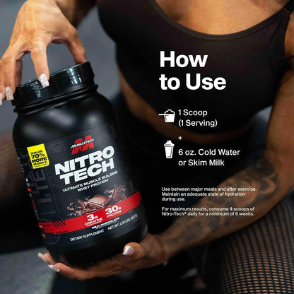 MuscleTech Nitro Tech (Milk Chocolate Flavour, Net Wt 4.00 LBS 1.81 KG)