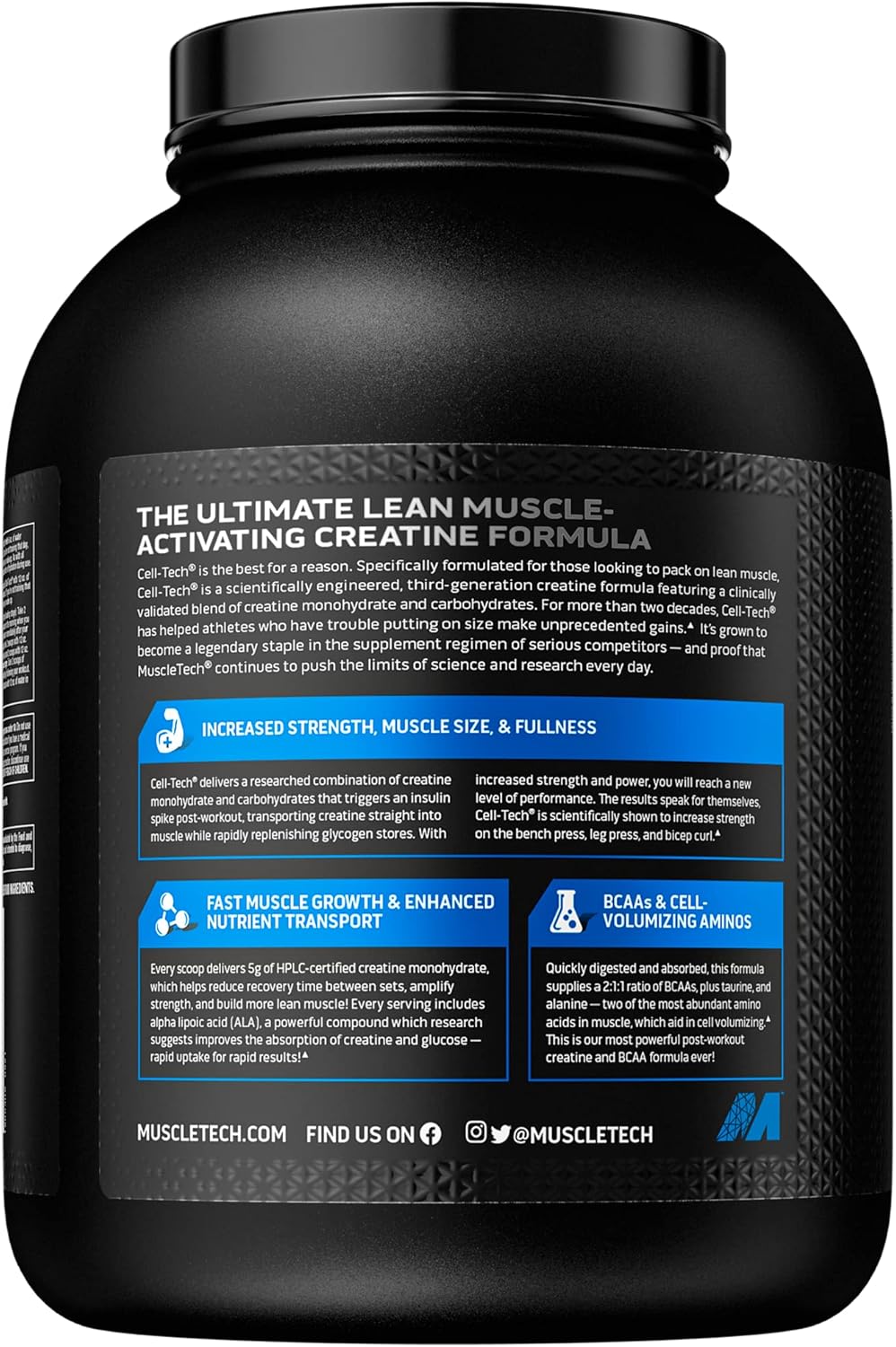 MuscleTech Cell Tech Creatine (Fruit Punch flavour, Net Wt 6.00 LBS 2.72 KG)