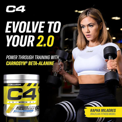 Cellucor C4 Original Explosive Pre-Workout (Icy Blue Razz Flavour, 60 Servings, Net Wt 13.8 OZ 390g)