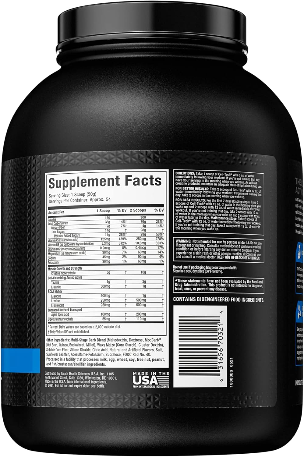 MuscleTech Cell Tech Creatine (Fruit Punch flavour, Net Wt 6.00 LBS 2.72 KG)