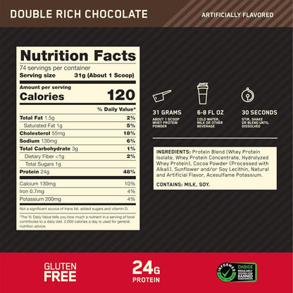 Gold Standard 100% Whey – Original by Optimum Nutrition (Double Rich Chocolate, 5lb)