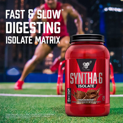 BSN Syntha-6 Isolate (Chocolate Milkshake flavour, Net Wt 4.02 LB 1.82 KG, 48 Servings)