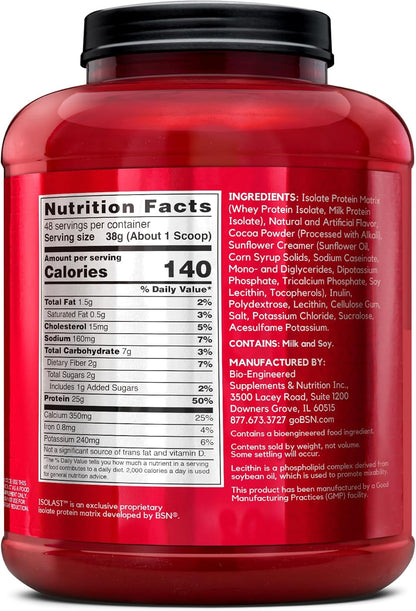BSN Syntha-6 Isolate (Chocolate Milkshake flavour, Net Wt 4.02 LB 1.82 KG, 48 Servings)