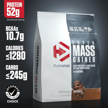 Dymatize Super Mass Gainer (Rich Chocolate flavour, Net Wt 12 LB 5.4 KG, 16 Servings)