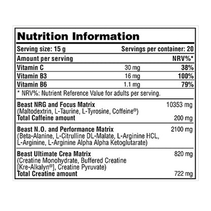 Galvanize Chrome BEAST The Pre-Workout (Pink Lemonade flavour, Net Wt 300g, 20 Servings)