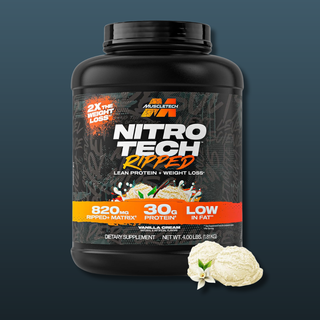 Nitro-Tech Ripped Original MuscleTech Vanilla Cream 4.02 lb 1.82 kg Pakistan high protein whey isolate fat loss lean muscle growth strength recovery performance gym supplement buy original MuscleTech Nitro-Tech Pakistan