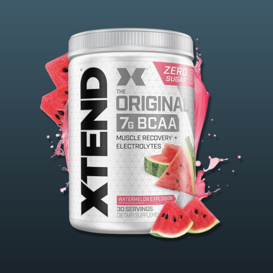 Xtend BCAA Original 7g Watermelon Explosion 30 servings 390g Pakistan ultra muscle recovery electrolytes hydration zero sugar intra workout endurance anti catabolic lean muscle growth performance supplement buy original Xtend BCAA Pakistan
