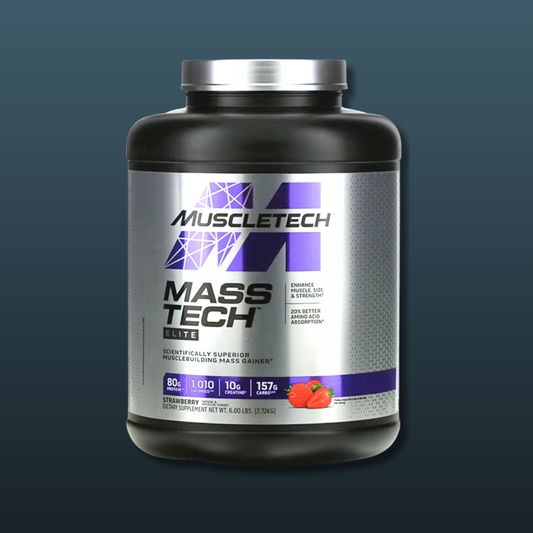 MuscleTech Mass Tech Elite Strawberry Flavour 6LBS 2.72KG | Best Mass Gainer Supplement in Pakistan | Buy Original MuscleTech Mass Tech Elite Online Pakistan | Imported Science Backed High Calorie Mass Gainer Protein Powder with Multi Source Protein Creatine & Complex Carbohydrates for Lean Quality Muscle Gains Rapid Weight Gain Explosive Strength & Ultra Fast Post Workout Recovery | Top Mass Gainer for Hardgainers Lean Bulking Elite Bodybuilding Powerlifting & Maximum Quality Size Strength & Lean Muscle Ma