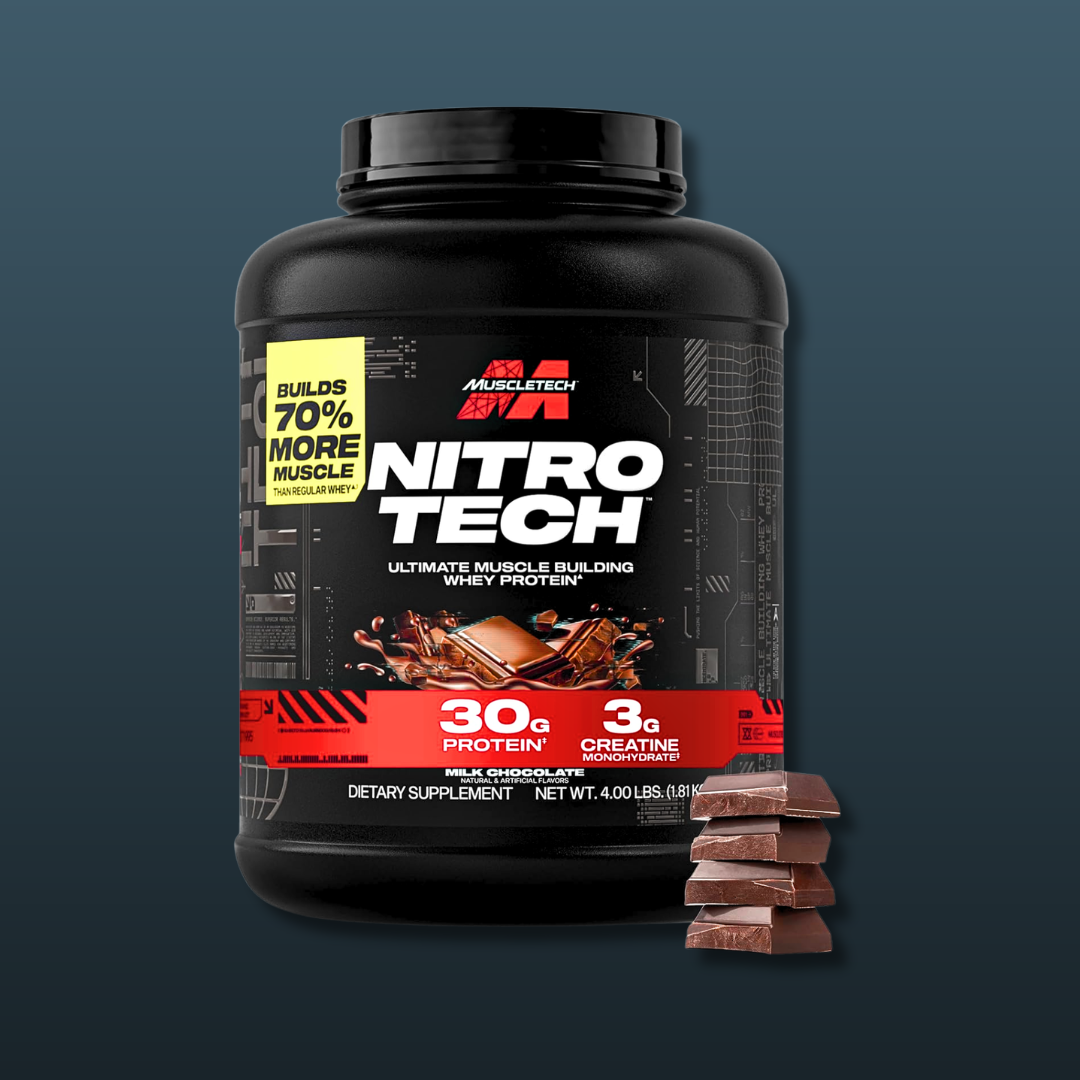 MuscleTech Nitro Tech Whey Protein Milk Chocolate Flavour 4LBS 1.81KG | Best Whey Protein Supplement in Pakistan | Buy Original MuscleTech Nitro Tech Online Pakistan | Imported Premium Whey Protein Isolate & Peptide Blend with Creatine for Lean Muscle Growth Explosive Strength & Ultra Fast Recovery | Top Science Backed Whey Protein for Bodybuilding Powerlifting Strength Training & Maximum Lean Muscle Development | Authentic Imported Sports Nutrition Supplement Pakistan | Fast Delivery Across Pakistan | BOLT
