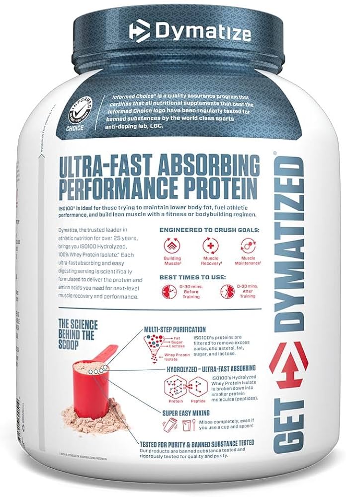 ISO100 Hydrolyzed Whey Protein by Dymatize – Chocolate 71 Servings