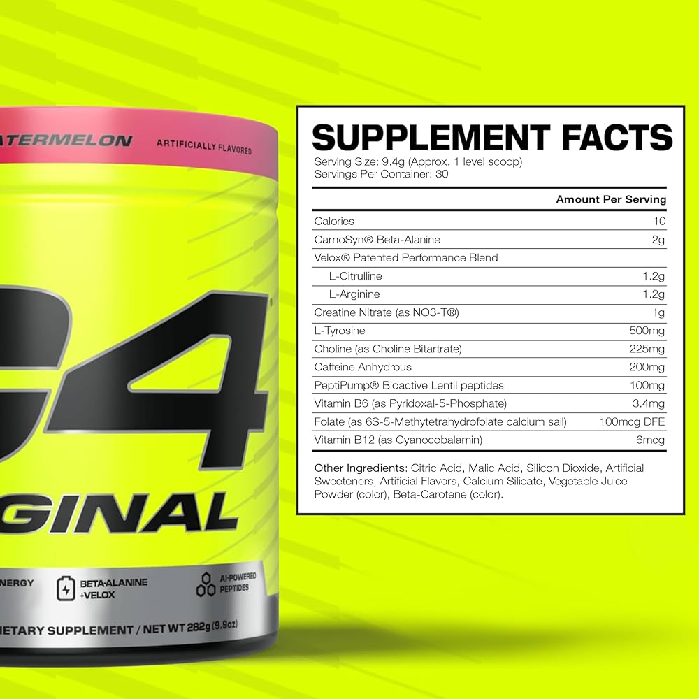 Cellucor C4 Original Pre-Workout (assorted flavours, Net Wt 285 g, 30 Servings)