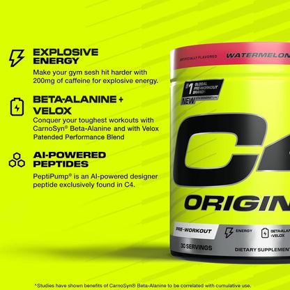Cellucor C4 Original Pre-Workout (assorted flavours, Net Wt 285 g, 30 Servings)