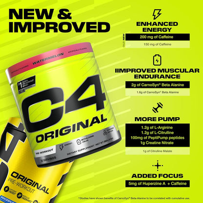 Cellucor C4 Original Pre-Workout (assorted flavours, Net Wt 285 g, 30 Servings)
