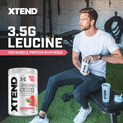 Xtend BCAA – The Original 7 g BCAA Muscle Recovery + Electrolytes (Zero Sugar,Flavour watermelon explosion, 30 servings, 390 g)