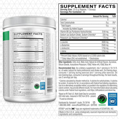 Xtend BCAA – The Original 7 g BCAA Muscle Recovery + Electrolytes (Zero Sugar,Flavour Lemon Lime Squeeze, 30 servings, 405 g)