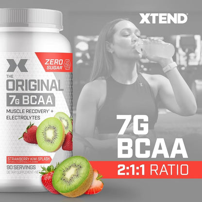 Xtend BCAA – The Original 7 g BCAA Muscle Recovery + Electrolytes (Zero Sugar,Flavour Strawberry Kiwi Splash&nbsp;, 90 servings, 292 g)