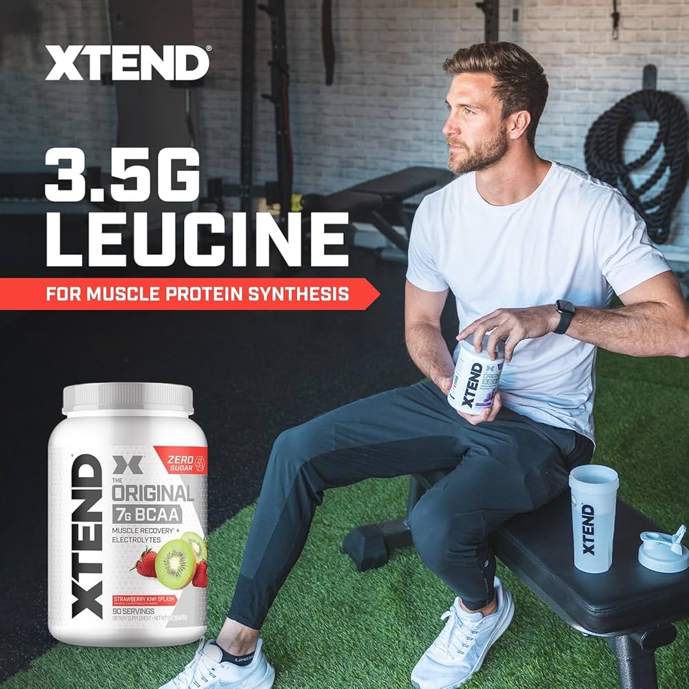 Xtend BCAA – The Original 7 g BCAA Muscle Recovery + Electrolytes (Zero Sugar,Flavour Strawberry Kiwi Splash&nbsp;, 90 servings, 292 g)