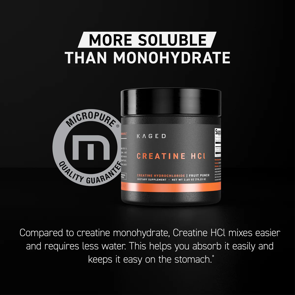 Kaged Creatine HCL (Fruit Punch flavour, Net Wt 2.65 oz (75.23 g)