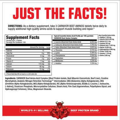 MuscleMeds Carnivor Beef Aminos (300 Tablets)