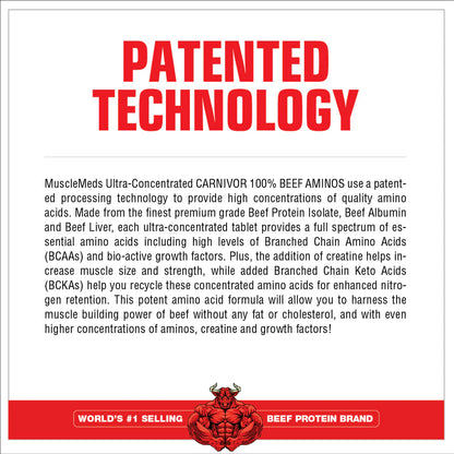 MuscleMeds Carnivor Beef Aminos (300 Tablets)