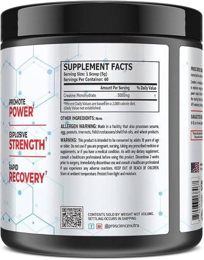 Pro Science Creatine Monohydrate (Unflavoured – 300g / 60 Servings)