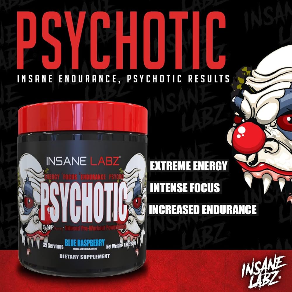 Insane Labz Psychotic Pre‑Workout (Fruit Punch / Watermelon / other flavours, Net Wt 35 Servings)