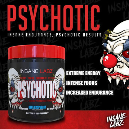 Insane Labz Psychotic Pre‑Workout (Fruit Punch / Watermelon / other flavours, Net Wt 35 Servings)