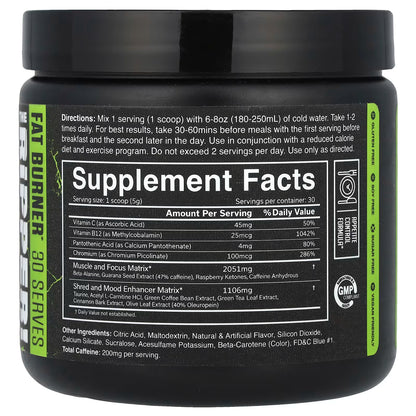 The Ripper Fat Burner Shred (Razor Lime flavour, Net Wt 150 g)